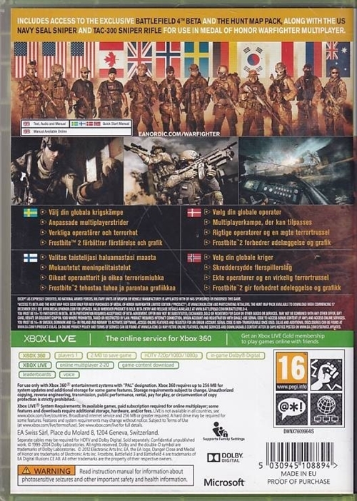 Medal of Honor Warfighter - Limited Edition - XBOX 360 (B Grade) (Genbrug)